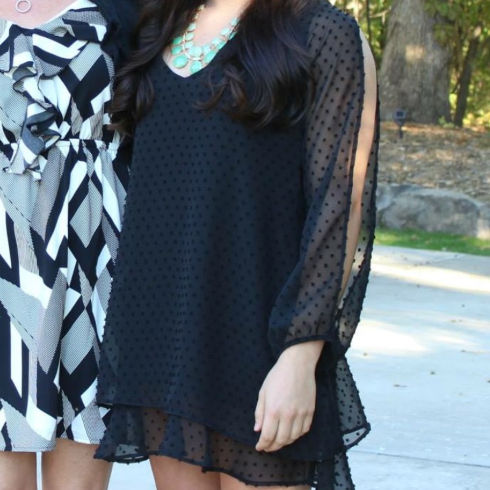 Boutique Long Sleeved Black Dress